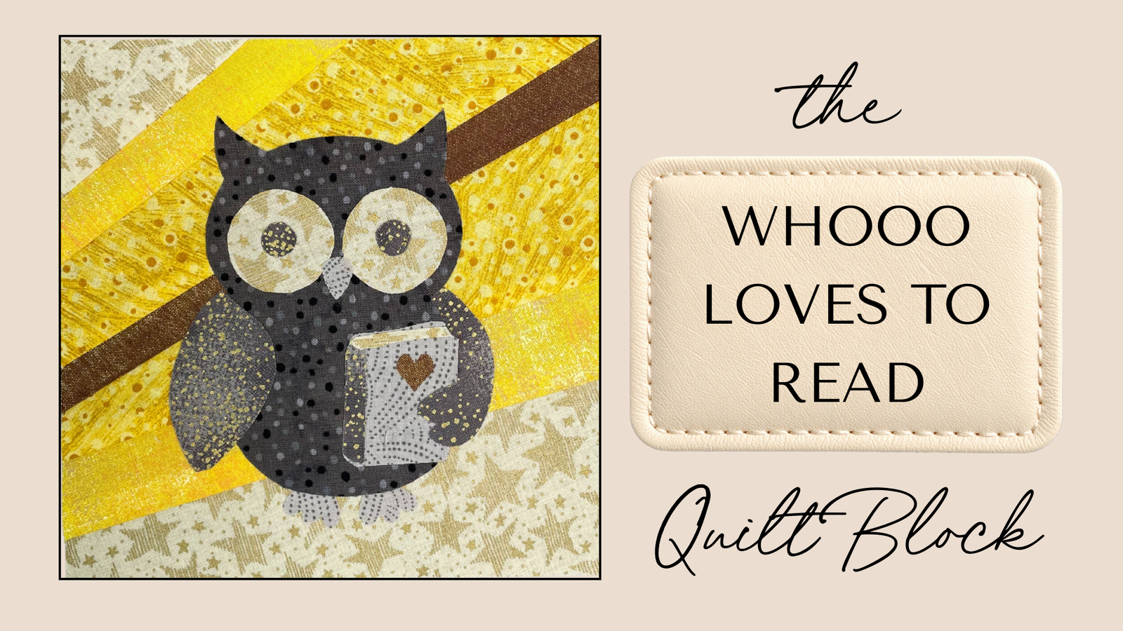 Whooo Loves to Read Quilt Block